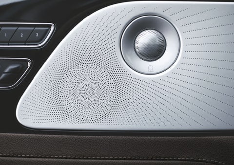 Two speakers of the available audio system are shown in a 2024 Lincoln Aviator® SUV | West Point Lincoln in Houston TX